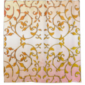 スクローリング錆の葉 シャワーカーテン (正面)