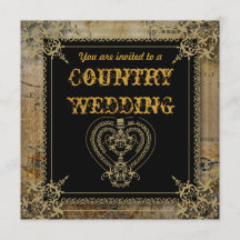 スクロールが付いた素朴なカントリーウェスタンのサルーンウェディング