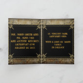 スクロールが飾られたカントリーウェスタンのサルーンでの結婚式 サンキューカード (内部)