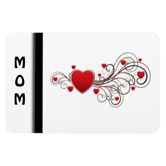 スクロールされたハート マグネット (横)