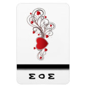 スクロールされたハート マグネット (縦)