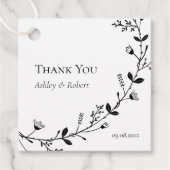 スクロールしたワインボトル ウェディング サンクス ギフト フェイバータグ (正面)