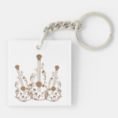 スクロールした木製ギター キーホルダー (裏面)