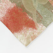 スクロールした葉の水彩画 フリースブランケット (角)