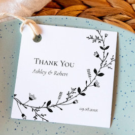 スクロールするツル ウェディング サンクス ギフト フェイバータグ