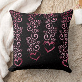 スクロールつる植物ハート装飾用クッション クッション (ブランケット)