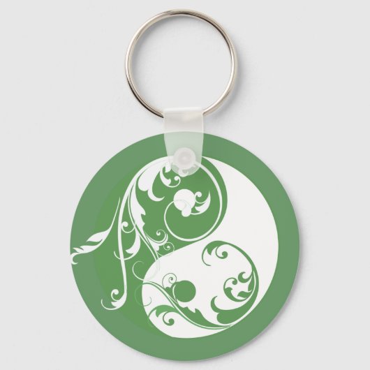 スクロールインとヤン（緑） キーホルダー (正面)