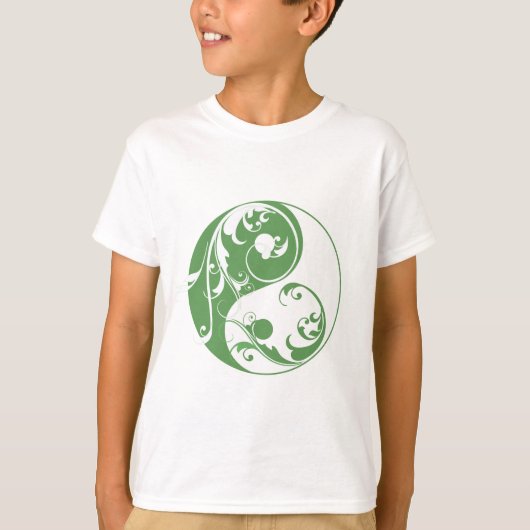 スクロールインとヤン（緑） Tシャツ (正面)