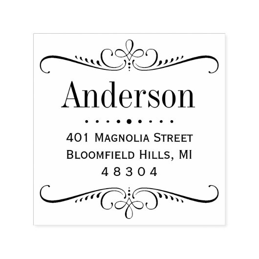 スクロールエレガントフレーム差出人住所 セルフインキングスタンプ (デザイン)