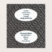 スクロールエレガント白黒ダマスクデザイン 名刺 (外部フラット)