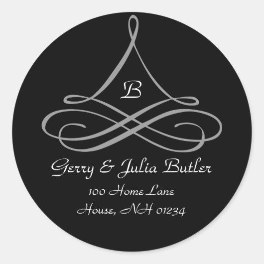 スクロールオーナメント住所 シール (正面)