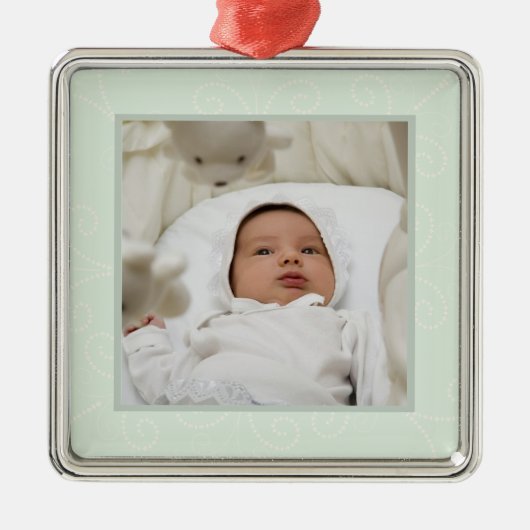 スクロールオーナメント(緑) メタルオーナメント (正面)