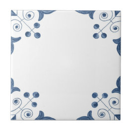 スクロールコーナーが付いているデルフトのタイル タイル