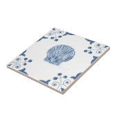 スクロールコーナーが付いているデルフトの帆立貝のタイル タイル (側面)