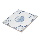 スクロールコーナーが付いているデルフトの砂ドルのタイル タイル (側面)