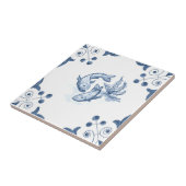 スクロールコーナーが付いているデルフトの魚のタイル タイル (側面)