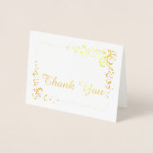 スクロールコー縁どナーサンキューファンシーフォント 箔カード (正面)