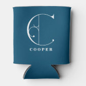スクロールスタイリッシュ文字Cモノグラム(姓) 缶クーラー (正面)