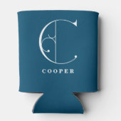 スクロールスタイリッシュ文字Cモノグラム(姓) 缶クーラー (裏面)