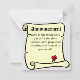 スクロールスタイルの告知 ノートカード