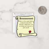 スクロールスタイルの告知 ノートカード (正面/裏面インサイチュ)