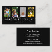 スクロールタイポグラフィ4写真テンプレート パーソナライズされた 名刺 (正面/裏面)