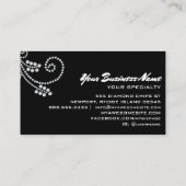 *～*スクロールダイヤモンズブラックグリッタールクセグラムきらきら光る  名刺 (裏面)