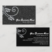 *～*スクロールダイヤモンズブラックグリッタールクセグラムきらきら光る  名刺 (正面/裏面)