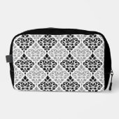 スクロールダマスクのパターン黒い灰色の白 ドップキット (正面)