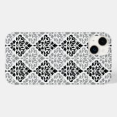 スクロールダマスクの大きなパターン黒灰色の白 Case-Mate iPhoneケース (裏面 (横))
