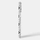 スクロールダマスクの大きなパターン黒灰色の白 Case-Mate iPhoneケース (裏面 / 右)