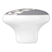 スクロールダマスクアートIクリーム&グレー セラミックノブ (側面)