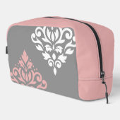 スクロールダマスクアートIピンク白グレー ドップキット (右コーナー)