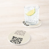 スクロールダマスクアートIブラックチューペクリーム コースター (側面)