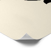 スクロールダマスクアートIブラックチューペクリーム ポスター (角)