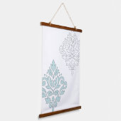 スクロールダマスクアートI (ライン)アヒル卵ブルーグレーWt 吊り下げ型タペストリー (傾斜あり)