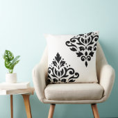 スクロールダマスクアートIb 2ウェイブラック&ホワイト クッション (椅子)