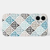 スクロールダマスクパターンティール(緑がかった色)茶色(白) Case-Mate iPhoneケース (裏面 (横))