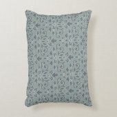 スクロールダマスクパターン(アウトライン)クリームブルーティール(緑がかった色) アクセントクッション (正面(垂直))