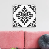 スクロールダマスク大デザイン(B)黒（白） キャンバスプリント (インサイチュ (リビング))