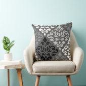 スクロールダマスク織の大きいオフセットPtn BW及び灰色 クッション (椅子)