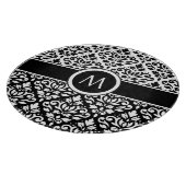 スクロールダマスク2Part Ptn BWとバンド(パーソナライズされた) カッティングボード (角)