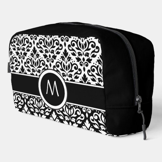 スクロールダマスク2Part Ptn BWとバンド(パーソナライズされた) ドップキット (右コーナー)