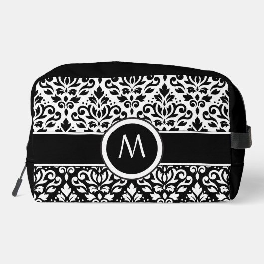 スクロールダマスク2Part Ptn BWとバンド(パーソナライズされた) ドップキット (裏面)