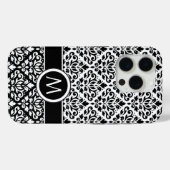 スクロールダマスク2Part Ptn BWバンド(カスタム) Case-Mate iPhoneケース (裏面 (横))