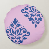 スクロールダマスクArt I 2Wayピンク+青 ラウンドクッション (裏面)