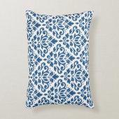 スクロールダマスクBig Ptn Dk青(白) アクセントクッション (正面(垂直))