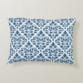 スクロールダマスクBig Ptn Dk青(白) アクセントクッション (裏面)