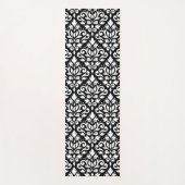 スクロールダマスクLgパターン白（黒） ヨガマット (正面)