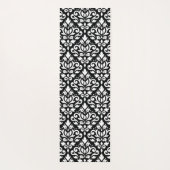 スクロールダマスクLgパターン白（黒） ヨガマット (裏面)